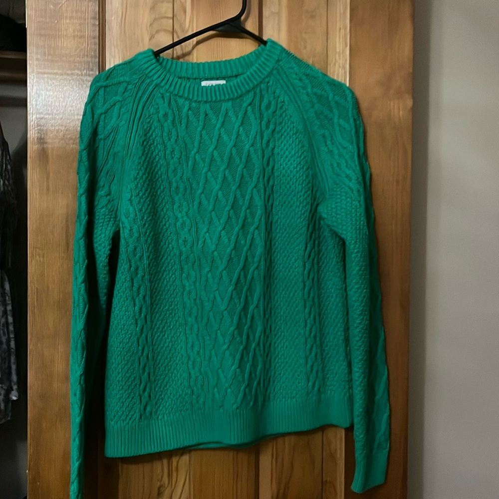Green Cable Knit Sweater -NEW
